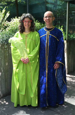 Cathy and Tom as wizards