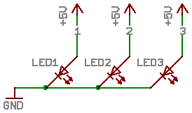 MCU control of 3 LEDs