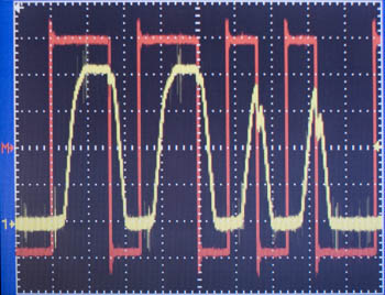 oscilloscope trace of RS-485/DMX signal